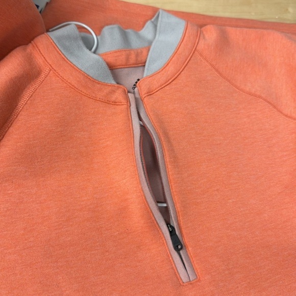 Adidas Golf ADICOLOR CLUB‎ quarter zip size medium salmon sweatshirt Sweater - Picture 5 of 5